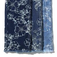 Tissu en denim jacquard bleu à fleurs 80% coton pour jeans 11,8 oz Tissu en denim de haute qualité en gros