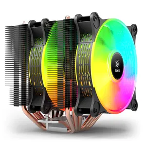 disipador de calor CPU Cooler RGB LED Heatsink New 6 Pipes Universal Intel AMD PC Cooling Fan for Desktop Computer