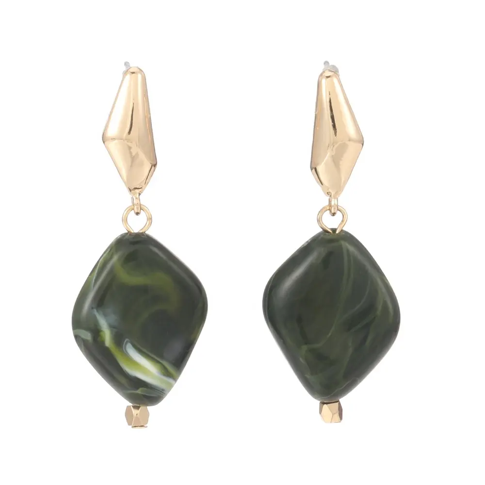 Court retro Green Quartz Drop Earrings simple agate antique drop earrings new earring 2022