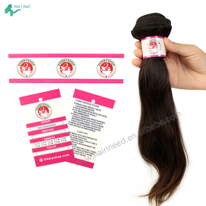 <strong>Custom</strong> Logo Printing Hang <strong>Tags</strong> Self Adhesive Hair Extension Hanging Label With <strong>Strings</strong> Bundle Wrap Labels Stickers for Packaging - Product Image 3
