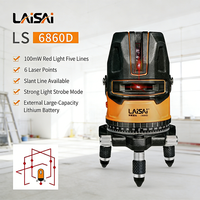 Niveau laser 5 lignes horizontal et vertical manuel Laisai LSG 686SPD 360 degrés, niveau rotatif vert, précision +/-1mm/5m, garantie 1 an