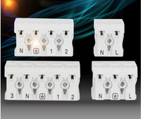 Système d'éclairage LED 923 2 3 4 5 pôles Connecteur de fil en laiton nickelé PA66 Plaque de terre CE Fixation facile Fabricant de connecteurs