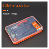 Ensemble d'outils à main pour la maison, 19 pièces, boîte de rangement portable, kit de réparation manuel multifonction pour l'entretien quotidien à la maison
