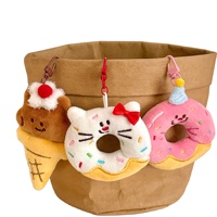 Mini porte-clés en peluche alimentaire, mignon sandwich, donut, breloque de sac, pendentif en peluche alimentaire doux, petite poupée Kawaii, anneau de clé, décoration de sac à dos