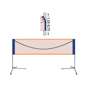 Draagbare Badminton Tennis Pickleball Net Roestvrij Stalen Palen Set Verstelbare Hoogte Nylon Net Met Draagtas Volleybal