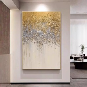 Dafen Village Oil Painting Golden Starry Sky Art Rectangle <b>Black</b> <b>Frame</b> For Entrance Hall Corridor Decoration - Product Image 3