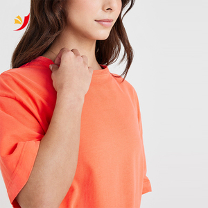 Camiseta estampada personalizada para <span class=keywords><strong>mujer</strong></span>, prenda de vestir, de algodón suave, con diseño Popular, de gran tamaño y peso pesado, 100% - Product Image 3