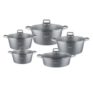 <span class=keywords><strong>Set</strong></span> di 10 <span class=keywords><strong>Pentole</strong></span> Antiaderenti in Alluminio con Coperchi in Vetro, Design Moderno e Semplice, Base Multistrato, Essenziali per la Cucina di Casa - Product Image 4