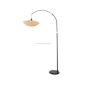 Lampe sur pied en forme d'arche japonaise faite à la main, <span class=keywords><strong>abat</strong></span>-<span class=keywords><strong>jour</strong></span> en <span class=keywords><strong>rotin</strong></span> tissé moderne, lampadaires en osier <span class=keywords><strong>pour</strong></span> la décoration du salon - Product Image 3