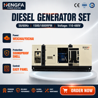 Groupe électrogène diesel silencieux Hengfha WEICHAI/YUCHAI 300 kVA 240 kW 480 V ATS avec capot insonorisé triphasé pour hôtel