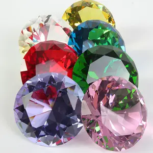 10 Colors Crystal Diamond Shaped Paperweight Decorative Wedding Favors Souvenirs Ornament Gifts