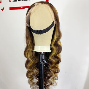 Sans colle 10A Grade Piano Bouclés Crépus Droite Miel Blonde Orange Couleur Dentelle Frontale Perruque Brésilienne Corps Perruques - Product Image 4