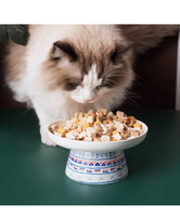 Gamelle surélevée personnalisable en céramique antidérapante pour chat, design ergonomique pour aliments et eau, avec support haut pour soulager les signes de fatigue