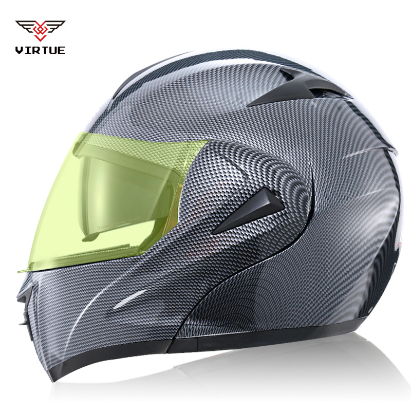 Carbon fiber-look night-glow mirror