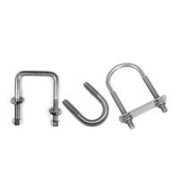 Pince de tube en acier inoxydable, boulons en u, de forme carrée, lot de pièces