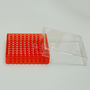 Hongbolai Caja Criogénica para Tubos de PC con 100 Compartimentos, Tapa Abatible, Roja y Reforzada para Uso en Laboratorio - Product Image 2