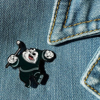 En gros, épingles de revers en émail personnalisées 2D 3D, économiques, pour mascotte de hockey sur glace à tête mobile