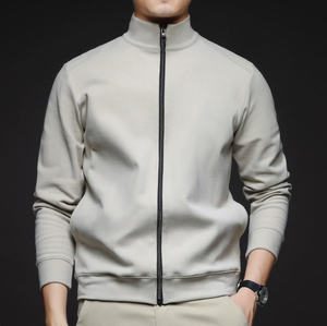 Giacca Autunnale Essenziale per Uomo, Tinta Unita, Tessuto Caldo, Casual Business, con Zip Frontale per Ragazzi e Uomini di Mezza Età - Product Image 5