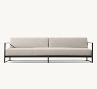 Juego de Muebles de Jardín de Aluminio Estilo Moderno, Venta Caliente de Fábrica en MÁLAGA, Muebles de Jardín de Lujo Contemporáneos, Sofá de Metal de Alta Gama