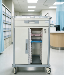 MT Medical Doppelverriegelter Luxus-Medizinischer Aktenwagen mit 40 Fächern, Doppelreihiger Patientenaktenwagen mit Aluminiumlegierungsrahmen - Product Image 1