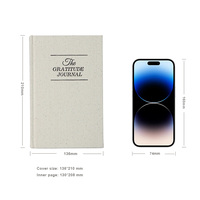 Venta caliente Personalización completa Estampado en caliente Gratitud Logo Impresión Diario Beige Lino Jurnaling Notebook Suministros