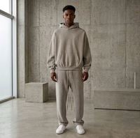 Lianao 2026 – Ensemble Essentiel Sweat à Capuche et Pantalon de Survêtement à Revers en Coton Unisexe avec Logo ESS – Prix de Gros SS22