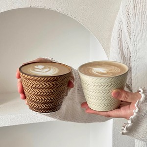 Vintage Wheat Embossed Coffee Mug <b>Ceramic</b> Latte <b>Cup</b> Porcelain Tea <b>Cup</b> - Product Image 4