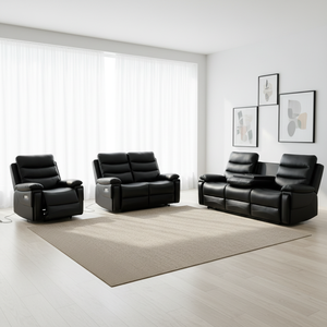 Conjunto de Sofá Reclinable Manual de Tela Gris Moderno 321 para Muebles de Hogar - Product Image 3