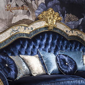 طقم أريكة فاخر بتصميم فرنسي مربع الزوايا مع حشوة إسفنجية وإطار من الخشب الصلب لغرفة المعيشة في المنزل أو الفيلا - Product Image 6