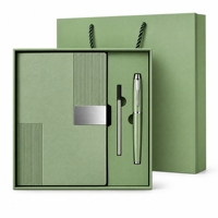 Coffret Cadeau Carnet de Notes Professionnel Transfrontalier Forme Constante avec Tasse Thermos, Carnet de Réunions de Bureau et Journal en Papier PU Forestier