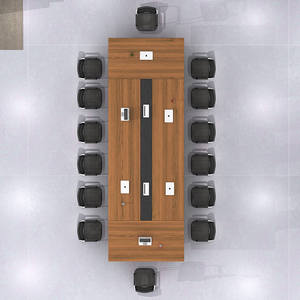 Table de conférence Saint-Lee rectangulaire, durable, pour réunions de bureau, avec boîte à câbles, pour un espace de travail moderne - Product Image 5