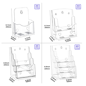 Đa-tier tờ rơi Kệ chủ A4 A5 A6 rõ ràng Nhựa đứng OEM biểu tượng tùy chỉnh Acrylic-nhựa composite là viết tắt của thương mại cho thấy - Product Image 4