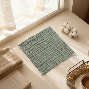 ผ้ากันเปื้อนแบบสวมศีรษะผ้ามัสลินแบบนุ่มกันน้ำสำหรับเด็กหัดเดิน - Product Image 4