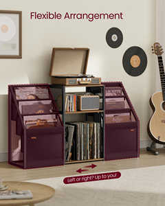 Soporte para Tocadiscos de Madera VASAGLE con Almacenamiento para Discos de Vinilo, Soporte para Tocadiscos de 3 Niveles para 140 Álbumes - Product Image 6
