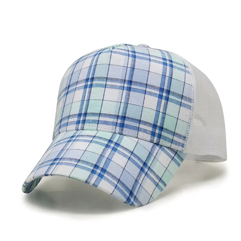 カスタムロゴなし空白の野球帽グリッド調節可能なスポーツフィット帽帽子
