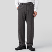 Pantalon droit décontracté pour homme, tissu texturé, taille semi-élastique