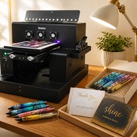 Impresora UV de Polvo A3 con Efecto Brillante, Barniz UV Localizado, Recubrimiento de Polvo Dorado y Plateado, Acabado Brillante, Impresora de Cama Plana