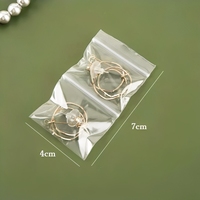 Sacs en plastique transparents miniatures à double fermeture éclair, imprimés avec logo personnalisé, pour bijoux, lunettes, petites pièces de quincaillerie