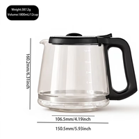 Carafe à café en verre borosilicate transparent de grande capacité de remplacement, 12 tasses, pour cafetières à filtre à déversement