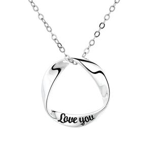 Kalung Perak Sterling 925 Perhiasan Wanita Anggun Grosir Liontin Lumba-lumba Ganda Bentuk Lingkaran - Product Image 4