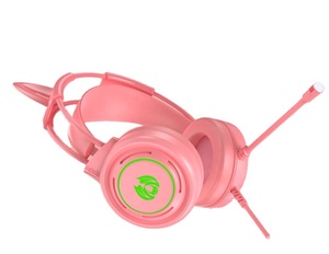 Tai Nghe Chơi Game Tai Mèo Phong Cách Nữ Tính Màu Hồng Tai Nghe Có Dây RGB Giảm Tiếng Ồn Tự Trị Độ Trễ Thấp - Product Image 4