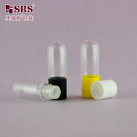 Récipient vide de flacon en verre de tube de fond rond de BLP15-3ML avec la boule de rouleau en verre de chapeau de pp noir blanc pour le soin d'ongle d'huile de cuticule