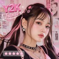 Anting Hoop Paduan Logam Bintang Gaya Vintage Goth Harajuku Y2K Korea, Aksesoris Perhiasan Estetik Motif Bunga Trendi, Hadiah untuk Wanita dan Remaja Putri