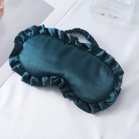Penutup Mata Tidur Satin Ruffle Ringan dan Bernapas, Penutup Mata Sutra Lembut Dua Sisi untuk Perjalanan, Kantor, Tidur Siang, Spa, Custom