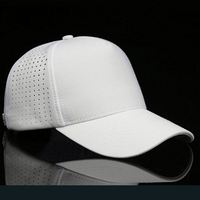 Casquette de sport pour homme de haute qualité, personnalisée, à 5 panneaux, avec logo brodé, perforations découpées au laser, casquette de baseball imperméable