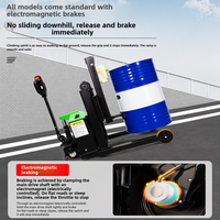 Nouveau chariot électrique pour fûts d'huile avec pince à bec d'aigle autobloquante, adapté aux fûts en fer et en plastique de 55 gallons