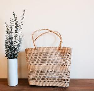 Handmade Natural Seagrass <b>Bag</b> with <b>Pearl</b> Decoration String Closure Type - Product Image 3