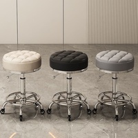 Tabouret de bar pivotant à roulettes, réglable en hauteur, base cinq branches, design minimaliste moderne, structure métallique, usage commercial, modèle 025