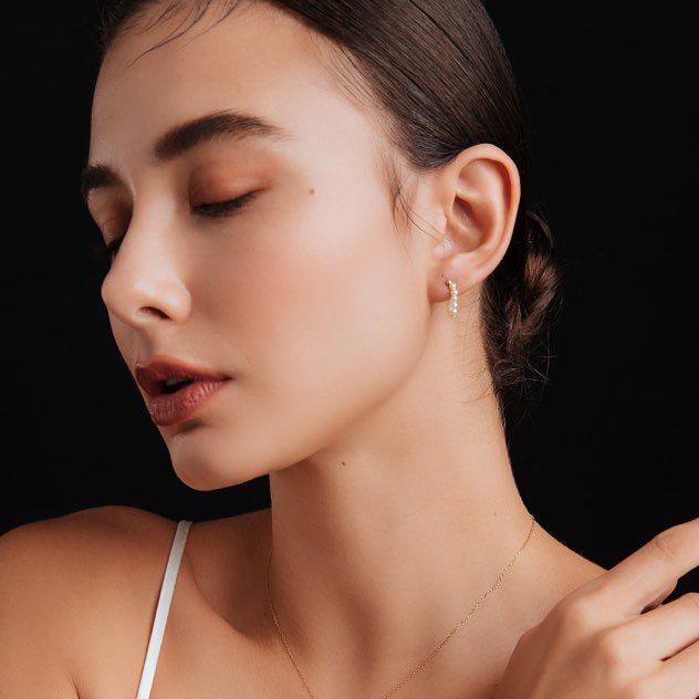 18k solid gold hoop earrings