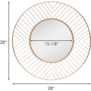 Parisloft 28 "กระจกโลหะติดผนังทรงกลมสีทองร่วมสมัยตกแต่งด้วยกระจกผนังลวดที่ทันสมัย - Product Image 3